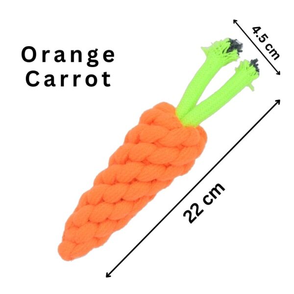 Rope Chew Carrot Toy Orange | Orange Carrot Dog toys - Image 2