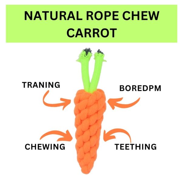Rope Chew Carrot Toy Orange | Orange Carrot Dog toys - Image 3
