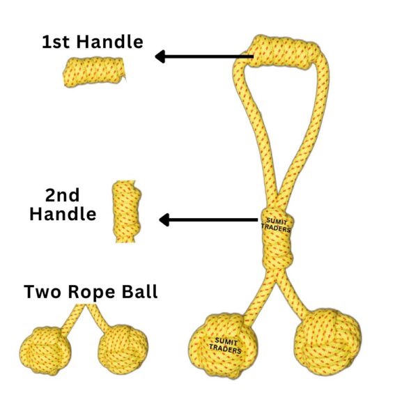 Handle 2 Knot 2 Ball Rope Dog Toy l Pet Toy